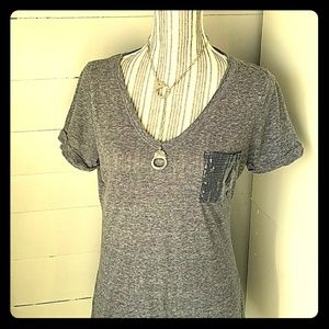 A&F Sequined Pocket Tee